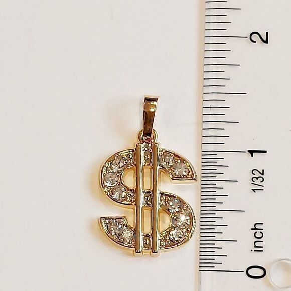 Men's 18kt Gold Plated Flat Marine Link Chain with Money Pendant